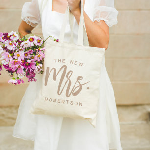 The New Mrs Personalized Bride Tote Bag
