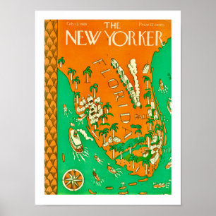 The New Yorker - Florida 12x16 Print