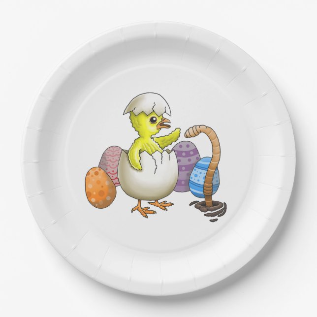 The Newly Hatched Easter Chick Paper Plate (Front)