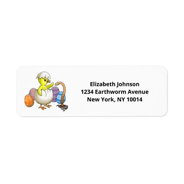 The Newly Hatched Easter Chick Return Address Label (Front)