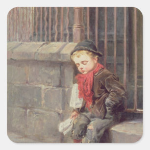 The News Boy Square Sticker