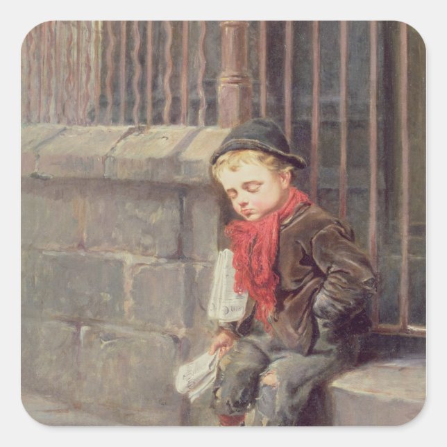 The News Boy Square Sticker (Front)