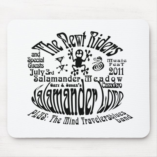 The Newt Riders ~ Salamander Love TShirt Mouse Pad (Front)
