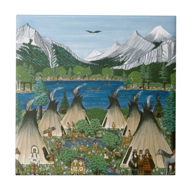 The Nez Perce ~ Wallowa Lake Ceramic Tile (Front)