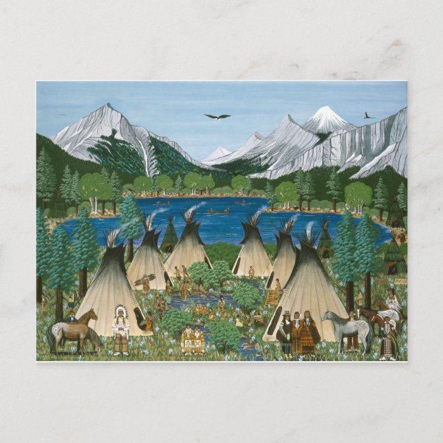 The Nez Perce ~ Wallowa Lake Postcard (Front)