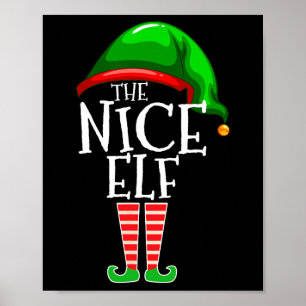 The Nice Elf Group Matching Family Christmas Poster