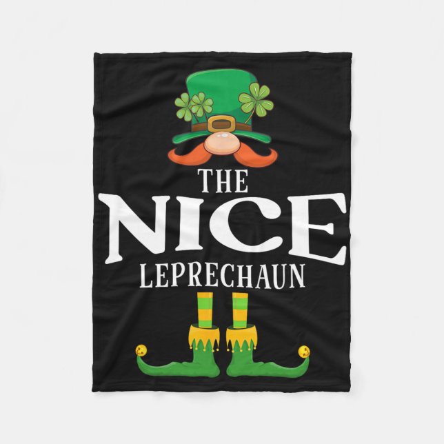 The Nice Leprechaun St Patricks Day Matching  Fleece Blanket (Front)