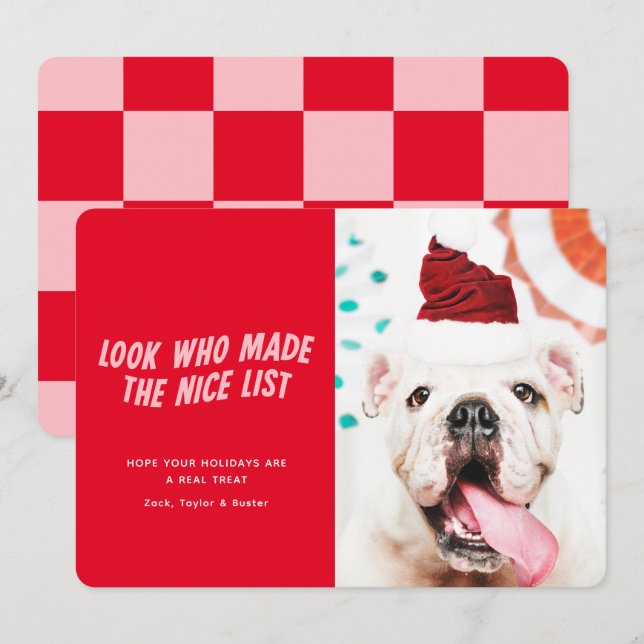 The Nice List | Christmas Holiday Pet Dog Photo (Front/Back)