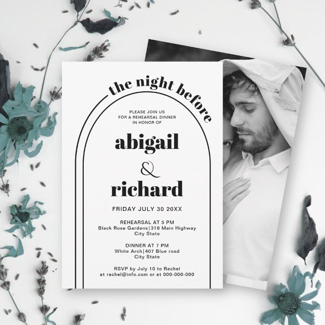 The Night Before arch wedding rehearsal dinner Invitation (Creator Uploaded)