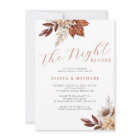 The night before autumn floral rehearsal dinner