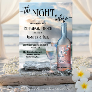 The Night Before Beach and Wine Rehearsal Dinner Invitation