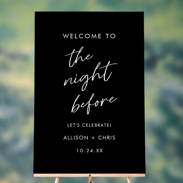 The Night Before Black Rehearsal Welcome Acrylic Sign (Neutral)