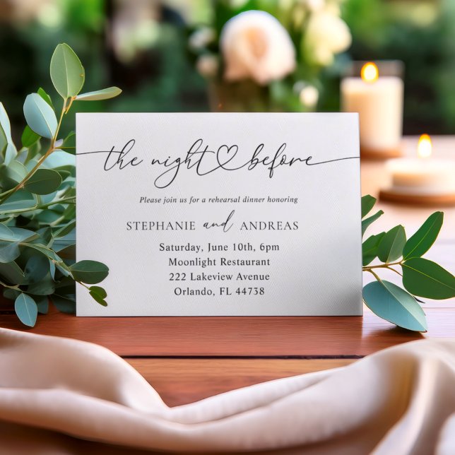 The Night Before Black & White Wedding Invitation (Creator Uploaded)