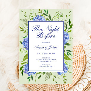 The Night Before Blue Hydrangea Invitation