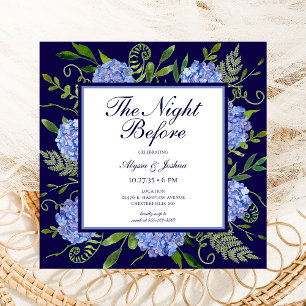 The Night Before Blue Hydrangea Invitation