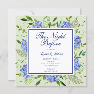 The Night Before Blue Hydrangea Invitation