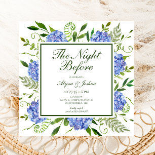 The Night Before Blue Hydrangea Photo Invitation