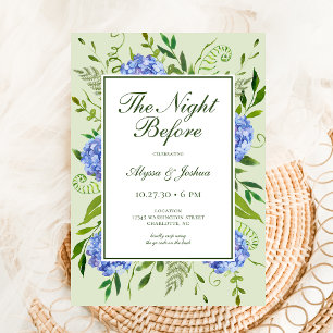 The Night Before Blue Hydrangea QR Code Invitation