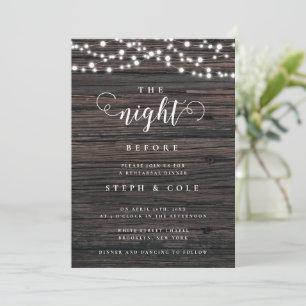 The Night Before Boho Rehearsal Dinner Invitation