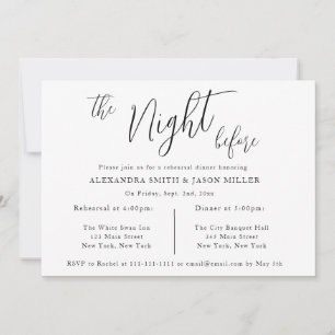 The Night Before Chic Rehearsal Dinner Invitation