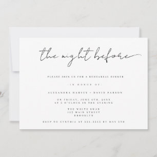 The Night Before Chic Rehearsal Dinner Invitation