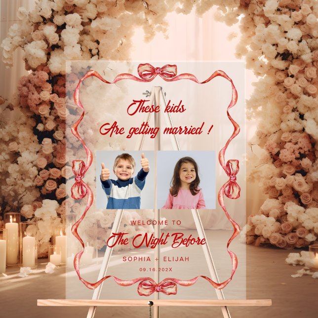 The Night Before Childhood Photos Wedding Acrylic Sign (Creator Uploaded)