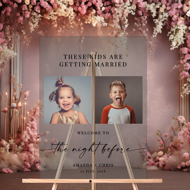The Night Before Childhood Photos Wedding Acrylic Sign (Creator Uploaded)
