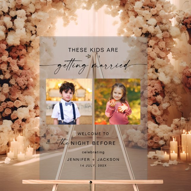 The Night Before Childhood Photos Wedding Acrylic Sign (Creator Uploaded)