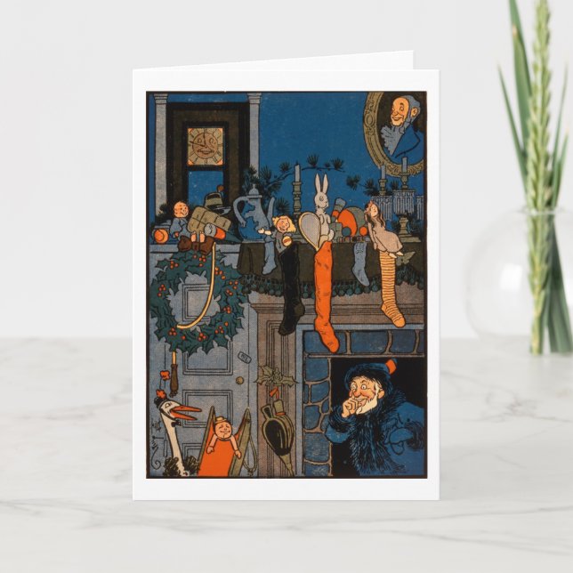 The Night Before Christmas, by Denlow, 1903 (colou Holiday Card (Front)