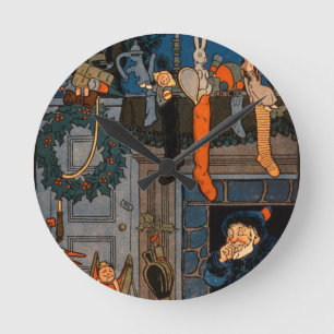 The Night Before Christmas, by Denlow, 1903 (colou Round Clock
