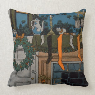 The Night Before Christmas by Denlow, 1903 (colour Cushion