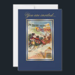 The Night before Christmas Santa Claus dinner Invitation<br><div class="desc">The Night before Christmas Santa Claus dinner invitation,  featuring a vintage image of the Santa Claus on his sleigh of presents being pulled by reindeer and the phrase:The Night before Christmas. Dark blue background.</div>