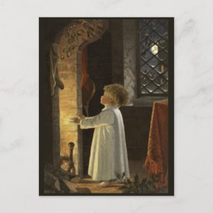The night before Christmas Vintage Xmas goodies Holiday Postcard