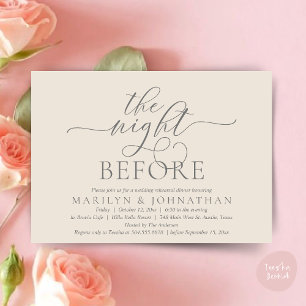 The Night Before, Classy Wedding Rehearsal Dinner Invitation