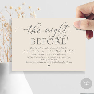 The Night Before, Classy Wedding Rehearsal Dinner Invitation