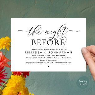 The Night Before, Classy Wedding Rehearsal Dinner Invitation