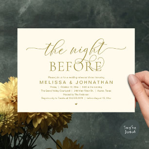 The Night Before, Classy Wedding Rehearsal Dinner Invitation