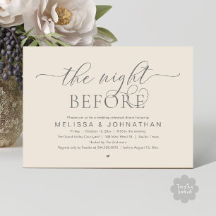 The Night Before, Classy Wedding Rehearsal Dinner Invitation