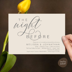 The Night Before, Classy Wedding Rehearsal Dinner Invitation