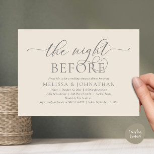 The Night Before, Classy Wedding Rehearsal Dinner Invitation