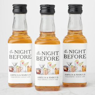 The Night Before Couple's Rehearsal Dinner Liquor Bottle Label