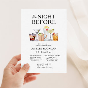 The Night Before Dinner Rehearsal & Drinks Invitat Invitation