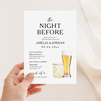 The Night Before Dinner Rehearsal & Drinks Invitat Invitation