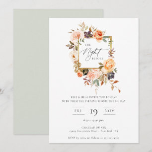 The Night Before Earthy Autumn Floral Invitation