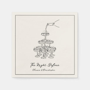 The Night Before Elegant Champagne Tower Sketch Napkin