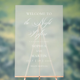 The Night Before Elegant Sage Green Wedding Acrylic Sign