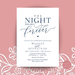 The Night Before Forever Romantic Rehearsal Dinner Invitation