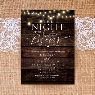 The Night Before Forever Romantic Rehearsal Dinner Invitation