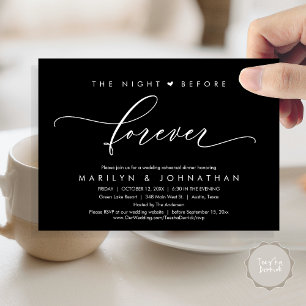 The Night Before Forever Romantic Rehearsal Dinner Invitation
