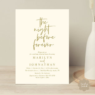 The Night Before Forever, Wedding Rehearsal Dinner Invitation